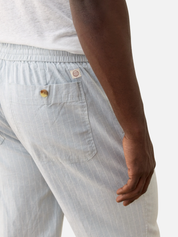 Marine Layers Saturday Hemp Beach Pant Grey Mist Blue Stripe Men's Pant Bottoms For Men Spring Summer Athens GA Georgia Kempt Menswear Store Near Me
