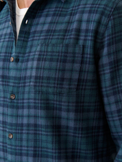 Marine Layer Tahoe Flannel Shirt Soft Long Sleeve Collared Button Up Pattern Fall Winter Men’s LS Tops for Men Green Navy Plaid Athens GA Georgia Kempt Menswear Store Near Me