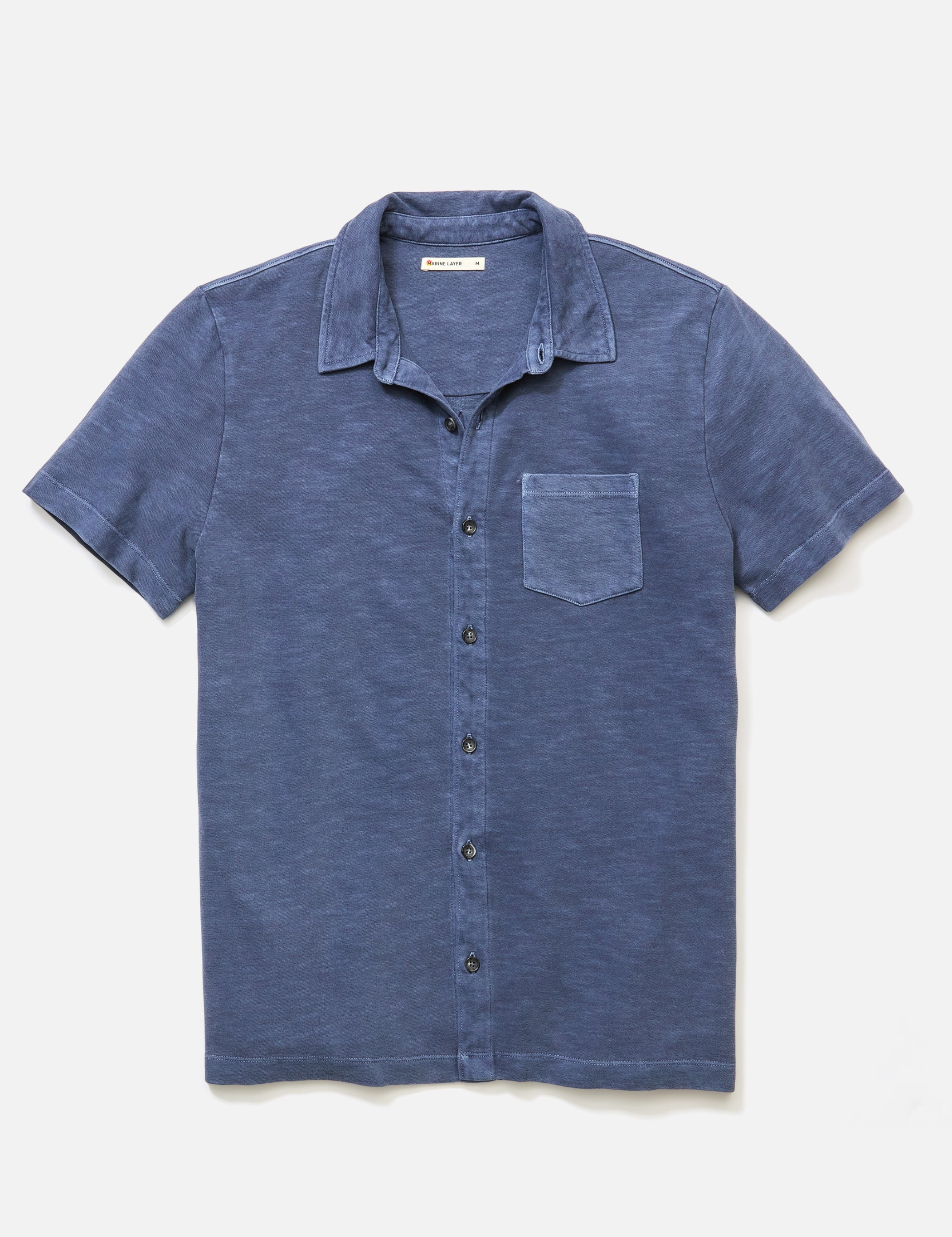 Marine Layer Vintage Heavy Slub Button Down Collared Men’s Shirt Tops for Men Mood Indigo Blue Purple Front Pocket Spring Summer Athens GA Georgia Kempt Menswear Store Near Me 