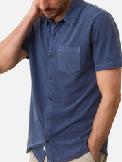 Marine Layer Vintage Heavy Slub Button Down Collared Men’s Shirt Tops for Men Mood Indigo Blue Purple Front Pocket Spring Summer Athens GA Georgia Kempt Menswear Store Near Me 