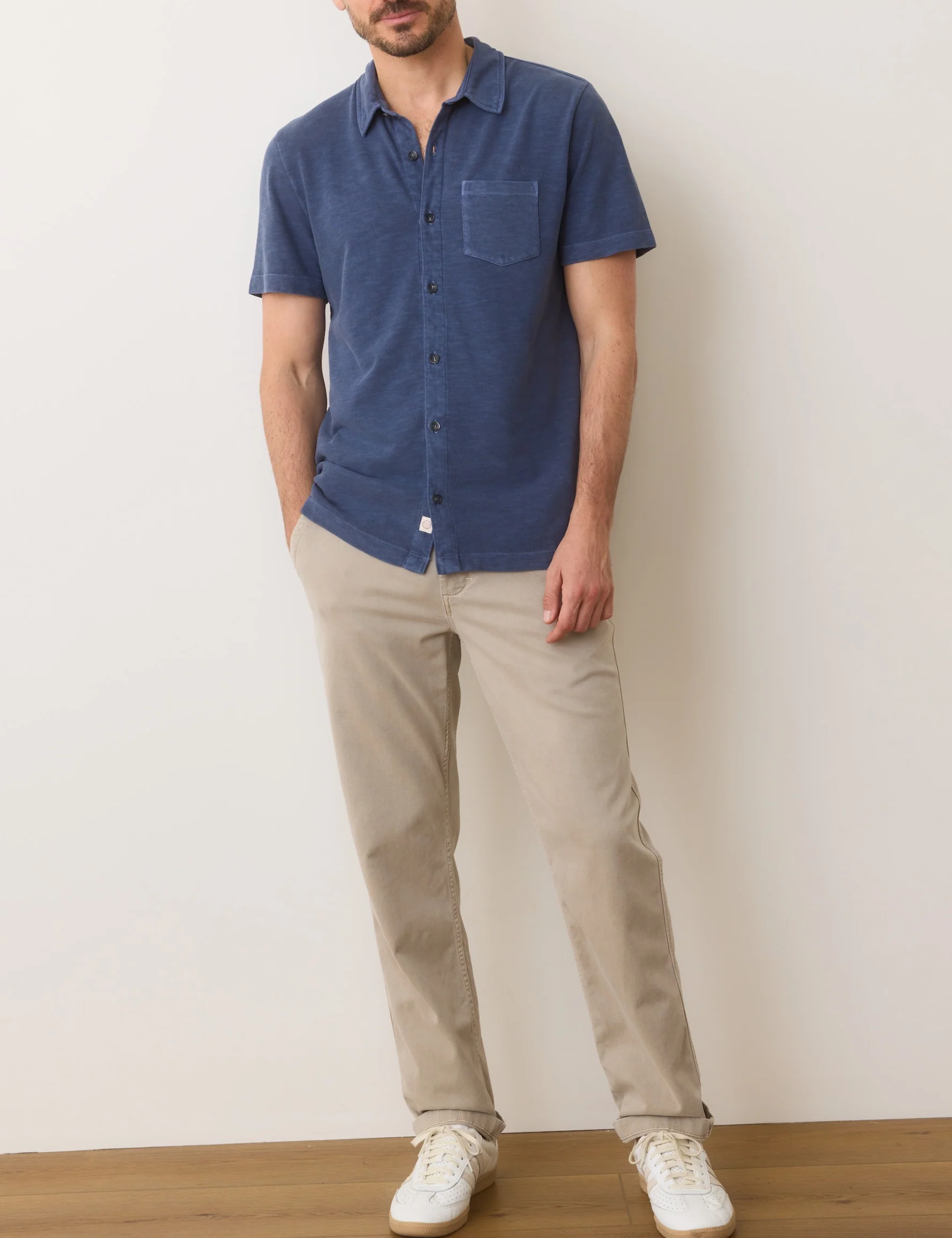 Marine Layer Vintage Heavy Slub Button Down Collared Men’s Shirt Tops for Men Mood Indigo Blue Purple Front Pocket Spring Summer Athens GA Georgia Kempt Menswear Store Near Me 