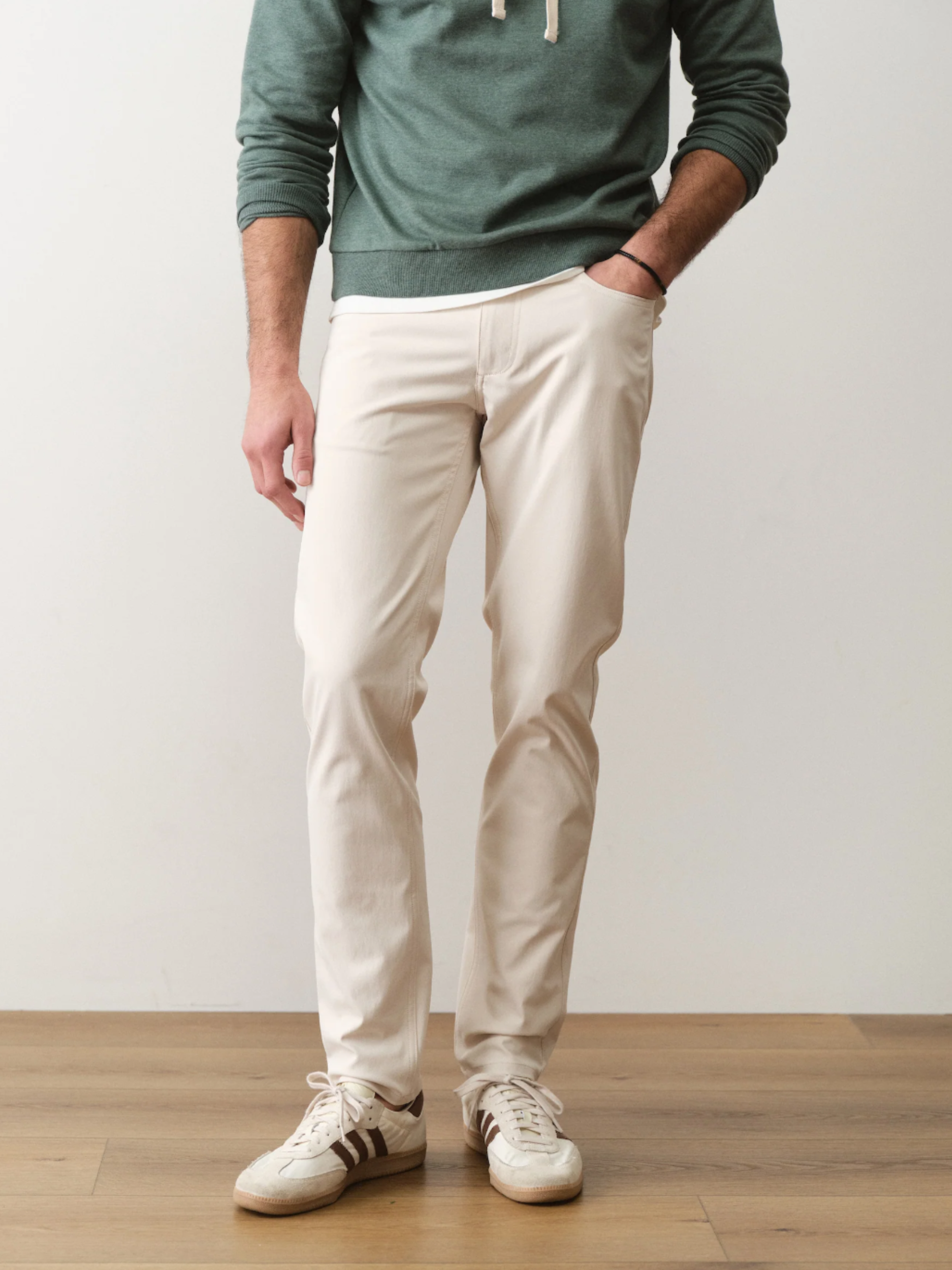Marine Layer 5 Pocket Tech Slim Straight Pant - Stone