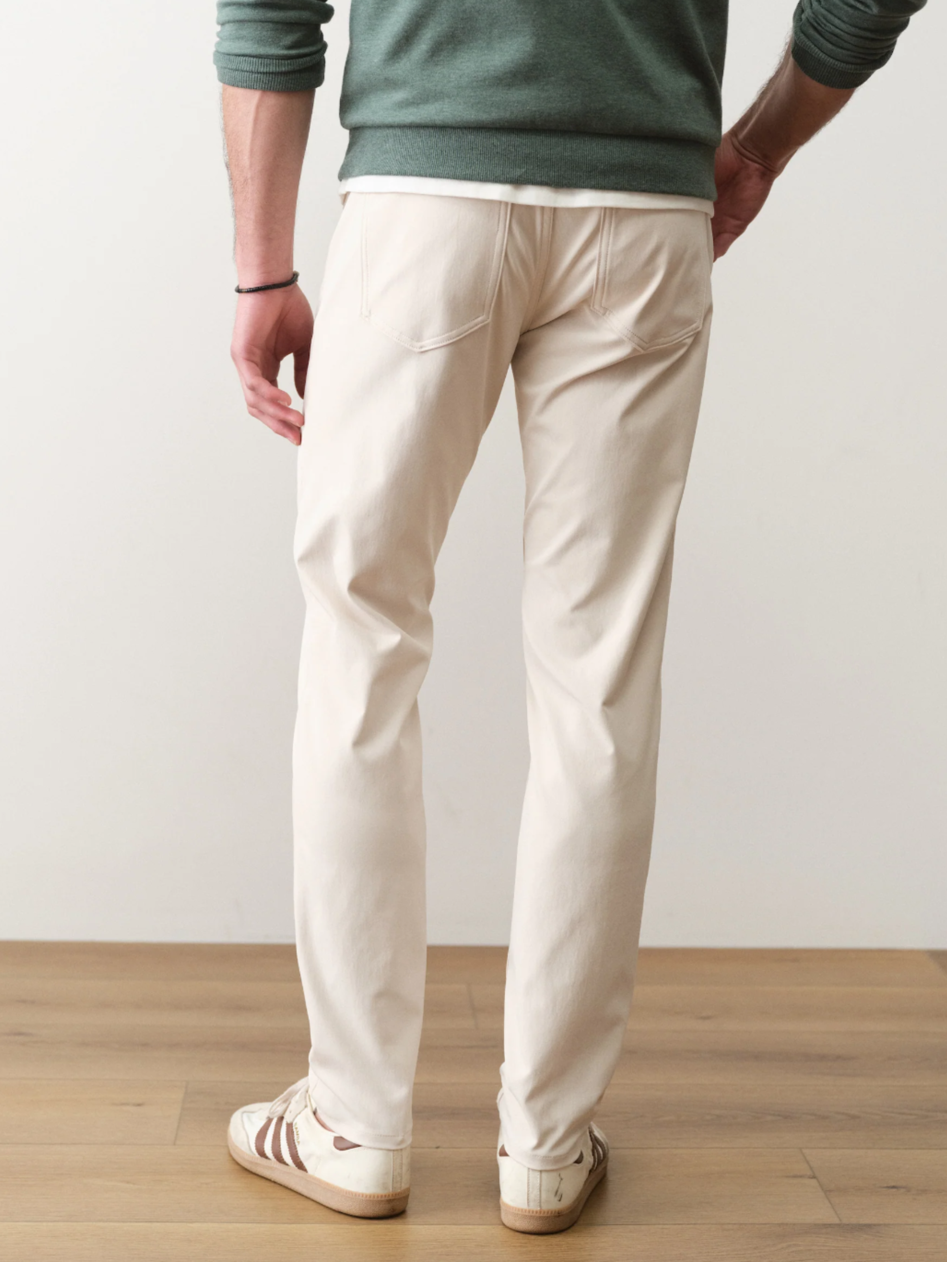 Marine Layer 5 Pocket Tech Slim Straight Pant - Stone