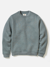 Marine Layer Corbet Quilted Crewneck - Dusty Pine