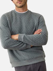 Marine Layer Corbet Quilted Crewneck - Dusty Pine