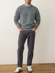 Marine Layer Corbet Quilted Crewneck - Dusty Pine