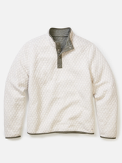 Marine Layer Corbet Quilted Reversible Pullover Button Neck Texture Textured Men’s Tops Outerwear for Men Oatmeal Olive Green LS Long Sleeve Top Athens GA Georgia Kempt Menswear Store Near Me