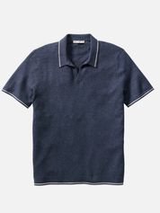 Marine Layer Liam Sweater Polo - Dark Indigo