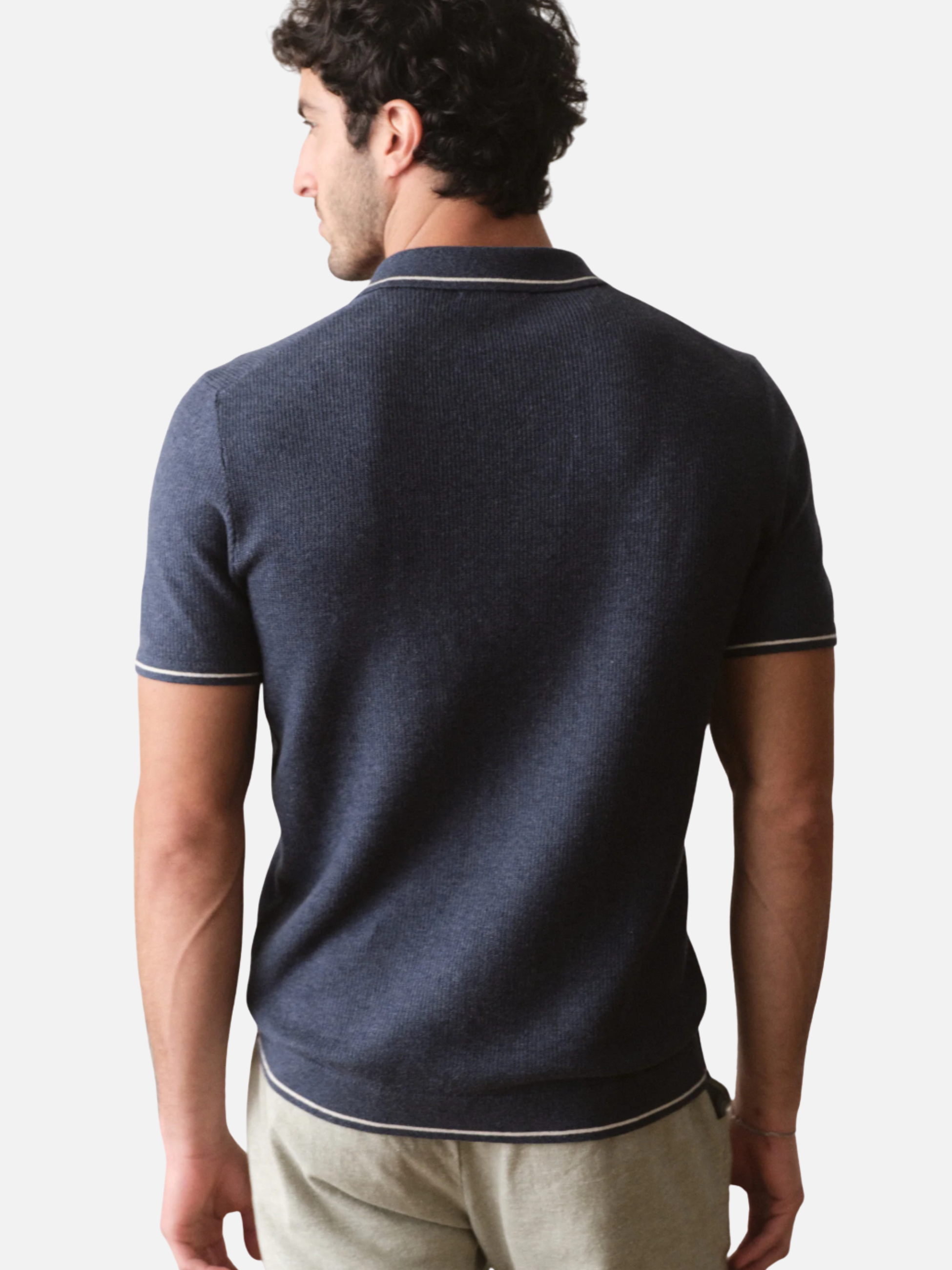 Marine Layer Liam Sweater Polo - Dark Indigo