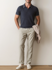 Marine Layer Liam Sweater Polo - Dark Indigo