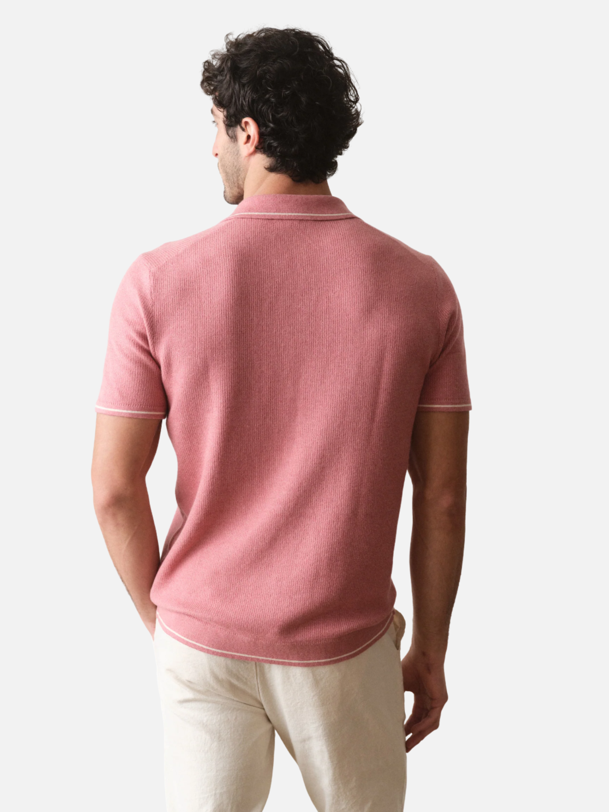 Marine Layer Liam Sweater Polo - Withered Rose