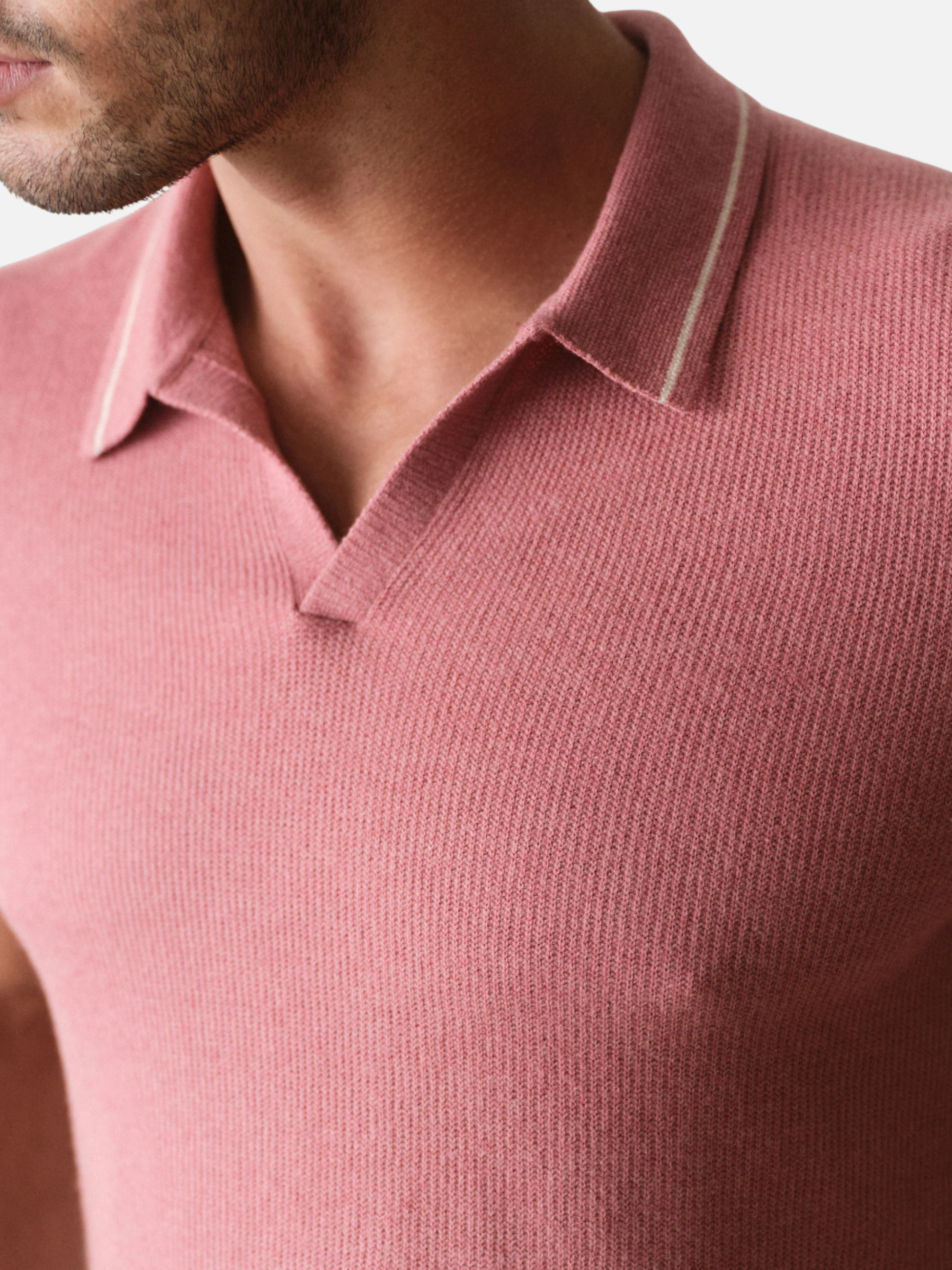 Marine Layer Liam Sweater Polo - Withered Rose