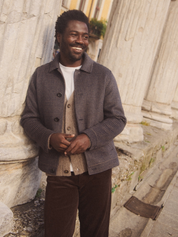 Marine Layer Luca Wool Jacket Navy Taupe Houndstooth Pattern Double Wool Buttons Front Pockets Outerwear for Men Athens GA Georgia Kempt Menswear Store Near Me