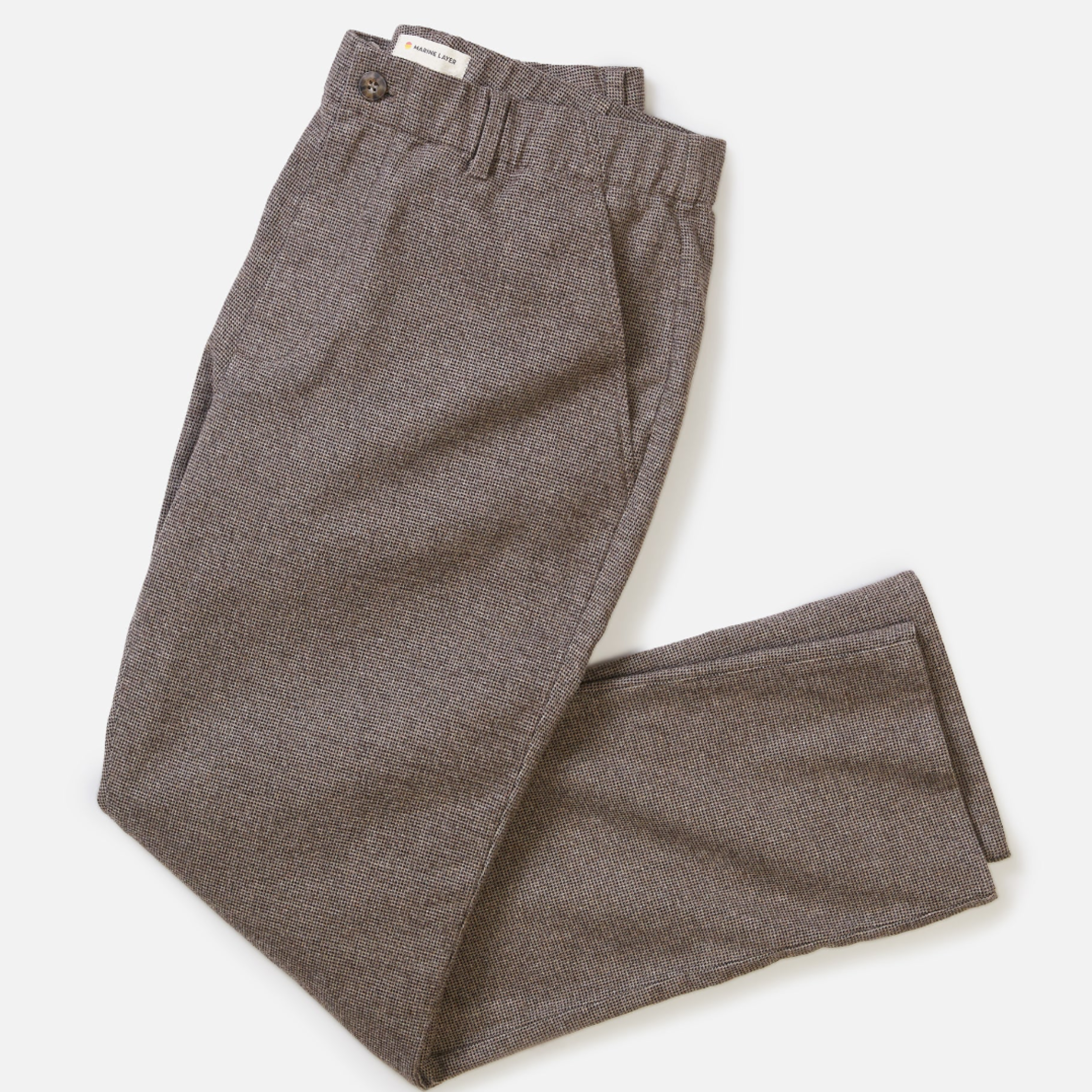 Marine Layer Saturday Houndstooth Slim Straight Leg Pants Chino Chinos Men’s Bottoms for Men Dark Taupe Pattern Athens GA Georgia Kempt Menswear Store Near Me