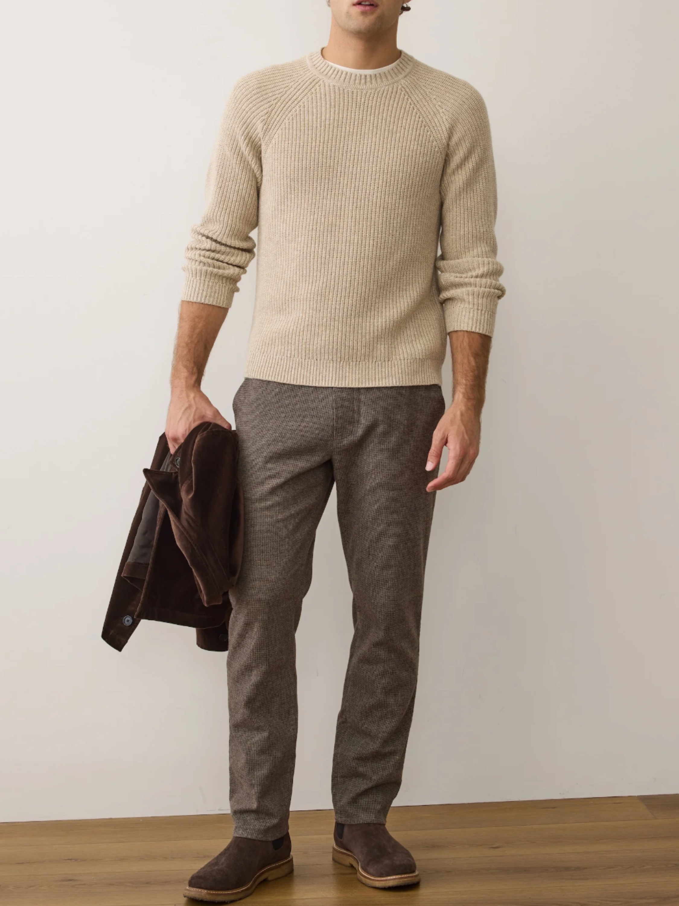Marine Layer Saturday Houndstooth Slim Straight Leg Pants Chino Chinos Men’s Bottoms for Men Dark Taupe Pattern Athens GA Georgia Kempt Menswear Store Near Me