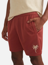 marine layer 6" inch mesh short baked clay burnt orange red white palm embroidery 100% polyester athletic short elastic waistband kempt athens ga georgia men's clothing store