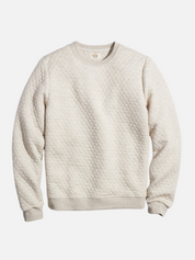 Marine Layer Corbet Quilted Crewneck Dark Oat Sweatshirt Kempt Menswear Shop Athens GA