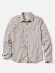 Marine Layer Pacifica Stretch Twill Overshirt Grey Railroad Stripe Shirt Jacket Kempt Mens Shop Athens Atlanta Georgia