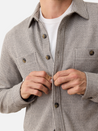 Marine Layer Pacifica Stretch Twill Overshirt Grey Railroad Stripe Shirt Jacket Kempt Mens Shop Athens Atlanta Georgia