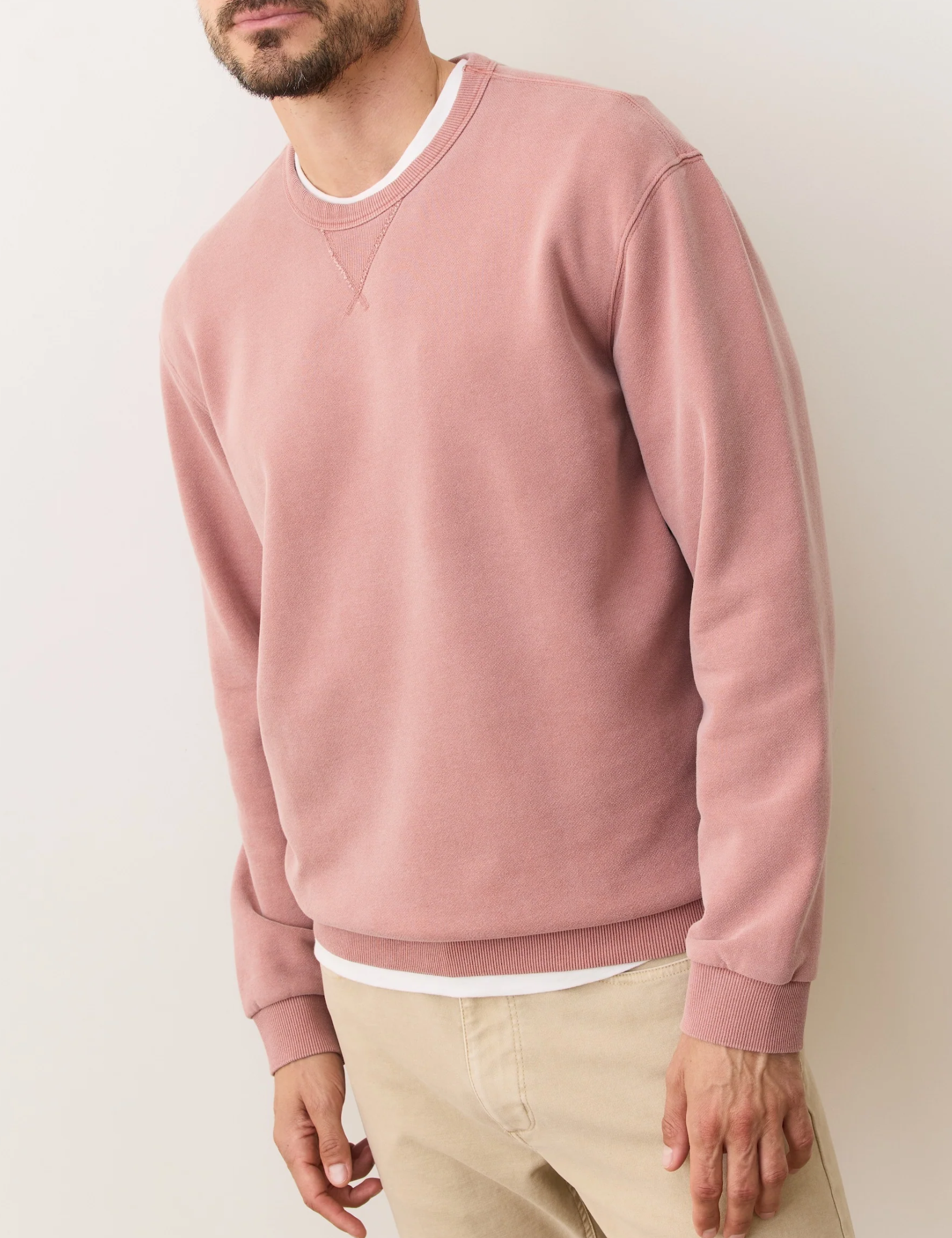 Marine Layer Relaxed Cloud 9 Fleece Crewneck Sweatshirt Ash Rose Mens Kempt Athens Georgia Clothing Guys