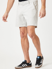 Mavi Nate Short 7 Inch Inseam Oyster Mushroom White Twill Men’s Bottoms for Summer Athens GA Georgia Kempt Menswear Store Near Me 