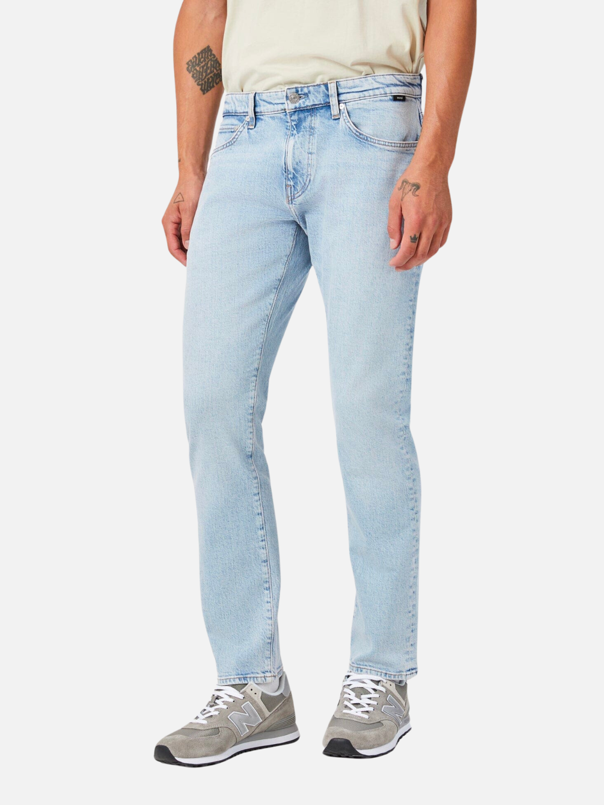 Mavi Marcus Slim Straight Jeans Bleached Recycled Blue Vintage Mens Jeans Kempt Athens Georgia Clothing Shop for Guys