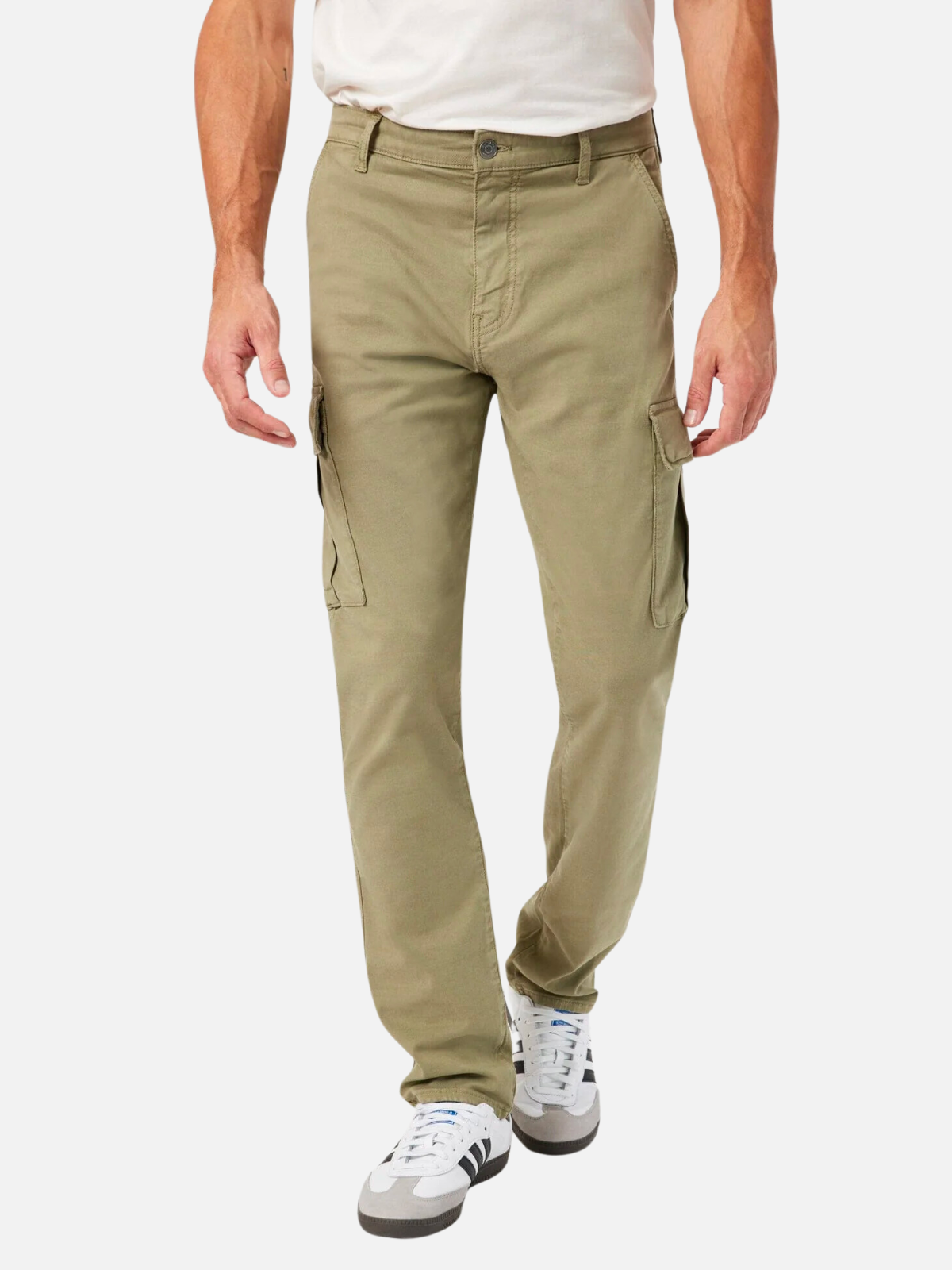 mavi sam slim straight cargo pant deep green luxe twill olive tan cotton elastane tencel blend kempt athens ga georgia men's clothing store