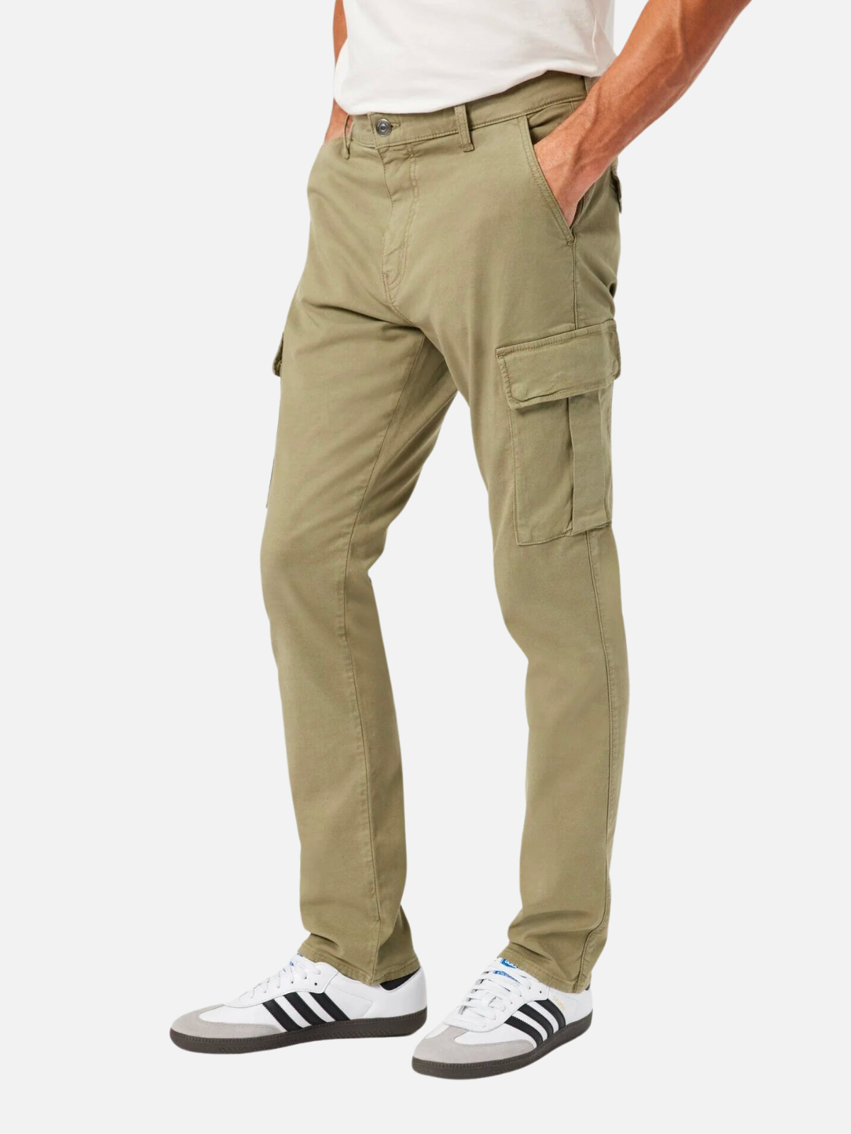 mavi sam slim straight cargo pant deep green luxe twill olive tan cotton elastane tencel blend kempt athens ga georgia men's clothing store