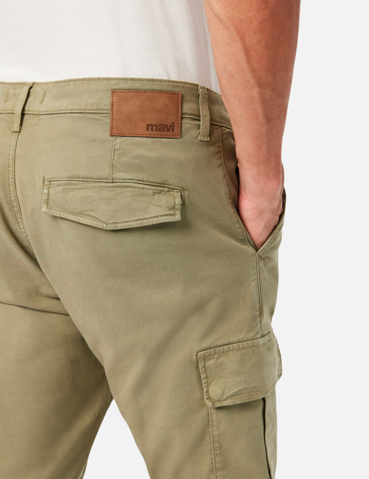 mavi sam slim straight cargo pant deep green luxe twill olive tan cotton elastane tencel blend kempt athens ga georgia men's clothing store