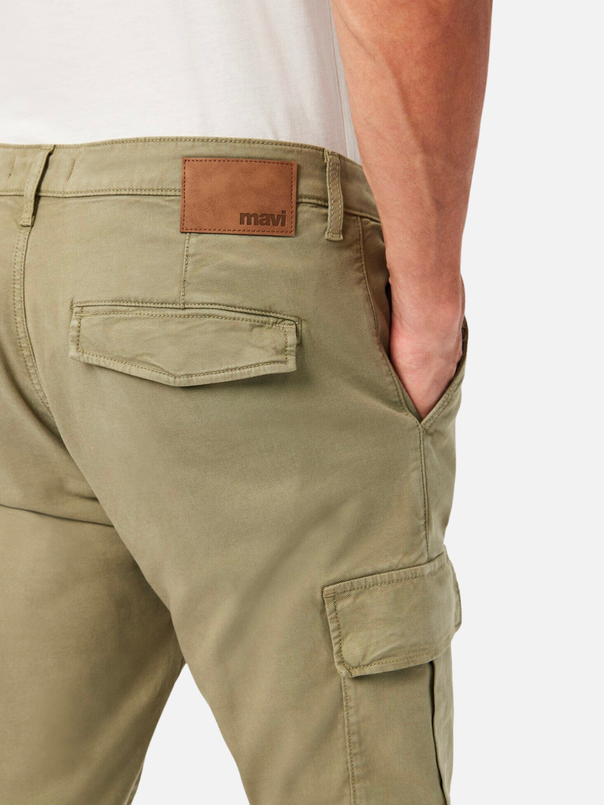 mavi sam slim straight cargo pant deep green luxe twill olive tan cotton elastane tencel blend kempt athens ga georgia men's clothing store