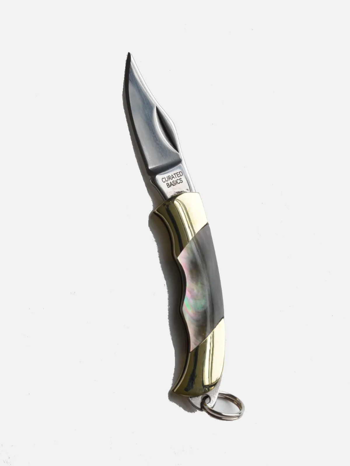 curated basics mini inlay pocket knife steel blade mother of pearl antler abalone kempt athens ga georgia men's clothing store