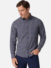 Mizzen + Main City Flannel Nickel Grey Gray Nickel Hayes Gingham Pattern Button Down Men’s Tops for Men LS Long Sleeve Shirt Athens GA Georgia Kempt Menswear Store Near Me