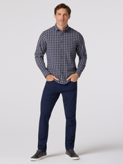 Mizzen + Main City Flannel Nickel Grey Gray Nickel Hayes Gingham Pattern Button Down Men’s Tops for Men LS Long Sleeve Shirt Athens GA Georgia Kempt Menswear Store Near Me