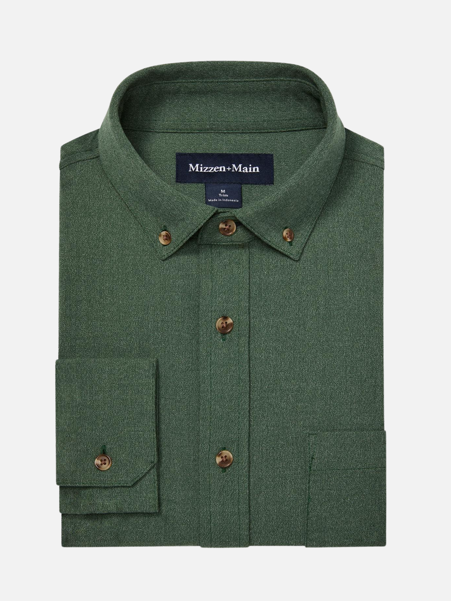 Mizzen + Main LS Long Sleeve City Flannel Spruce Heather Green Button Up Athens GA Georgia Kempt Menswear Store Near Me