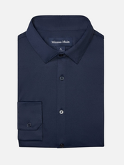 Mizzen + Main Halyard LS Long Sleeve Dress Shirt Navy Blue Men’s Tops Formal Shirts Breathable Comfortable Wrinkle Free Fabric Athens GA Georgia Kempt Menswear Store Near Me