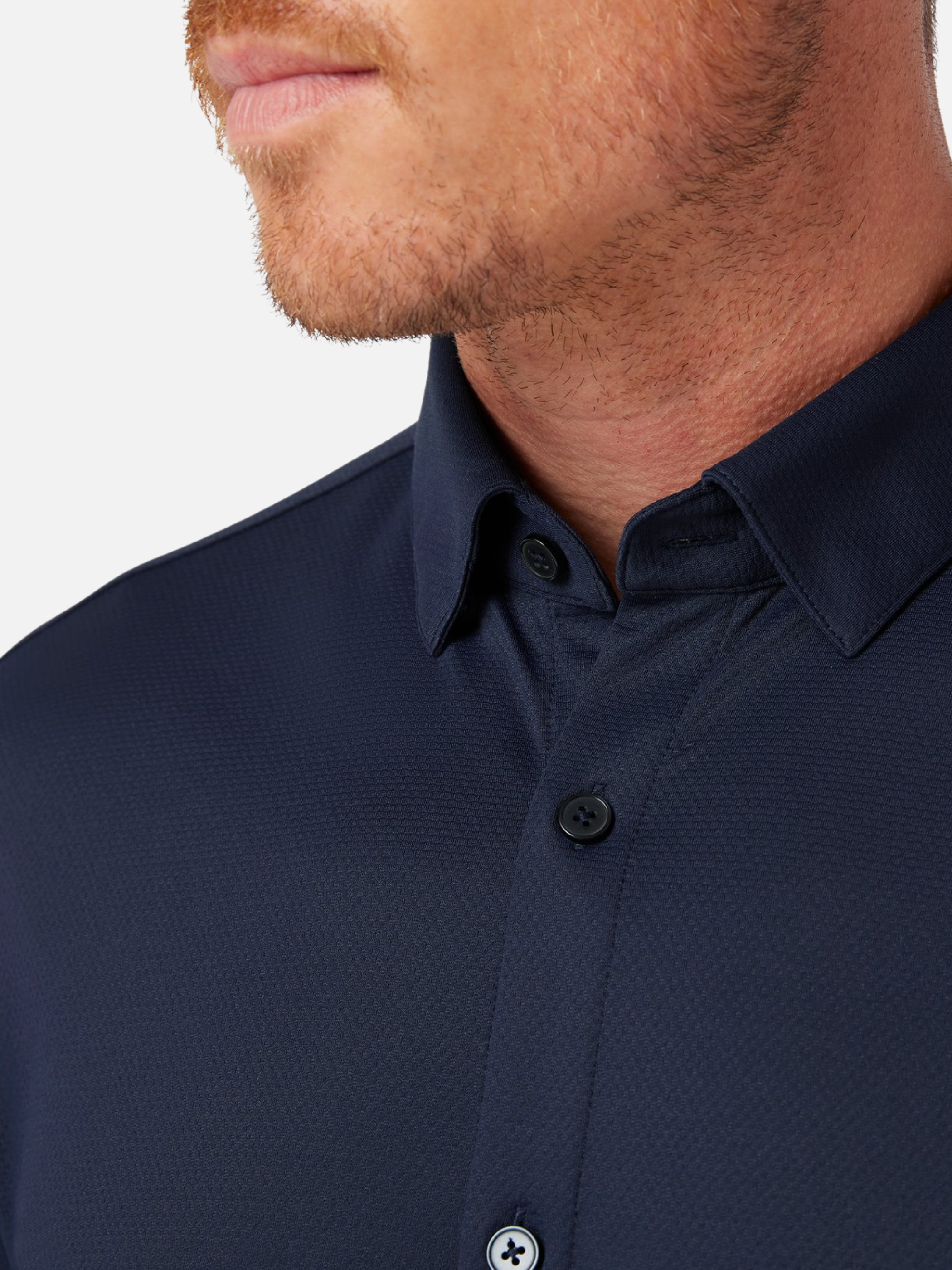 Mizzen + Main Halyard LS Long Sleeve Dress Shirt Navy Blue Men’s Tops Formal Shirts Breathable Comfortable Wrinkle Free Fabric Athens GA Georgia Kempt Menswear Store Near Me