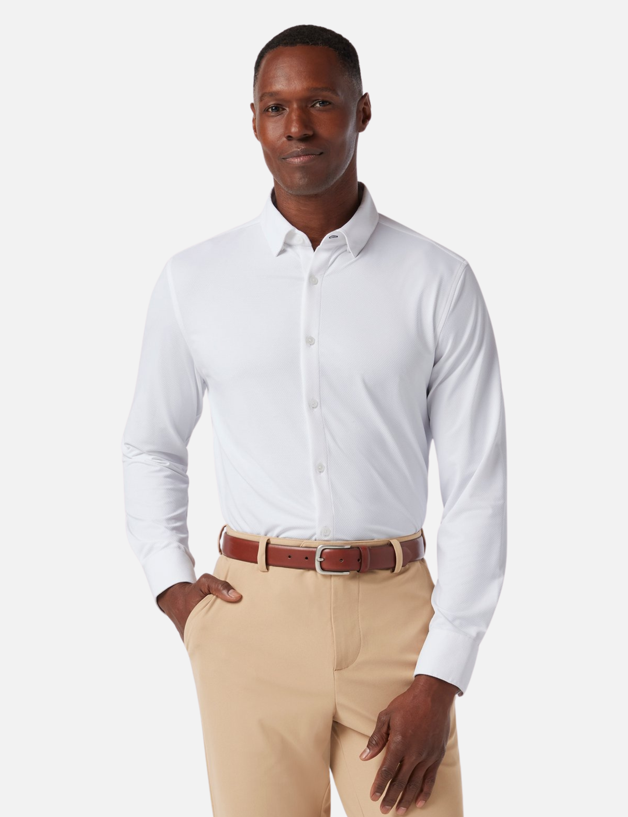 Mizzen + Main Halyard LS Dress Shirt White Long Sleeve Spring Summer Athens GA Georgia Kempt Menswear Store Near Me 