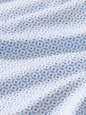 Mizzen + Main Halyard SS Short Sleeve Dress Shirt Collared Button Up Men’s Top for Men Work Semi-Formal Attire White Grid Dot Blue Pattern Athens GA Georgia Kempt Menswear Store Near Me Wrinkle Free Lightweight Fabric