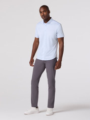 Mizzen + Main Halyard SS Short Sleeve Dress Shirt Collared Button Up Men’s Top for Men Work Semi-Formal Attire White Grid Dot Blue Pattern Athens GA Georgia Kempt Menswear Store Near Me Wrinkle Free Lightweight Fabric