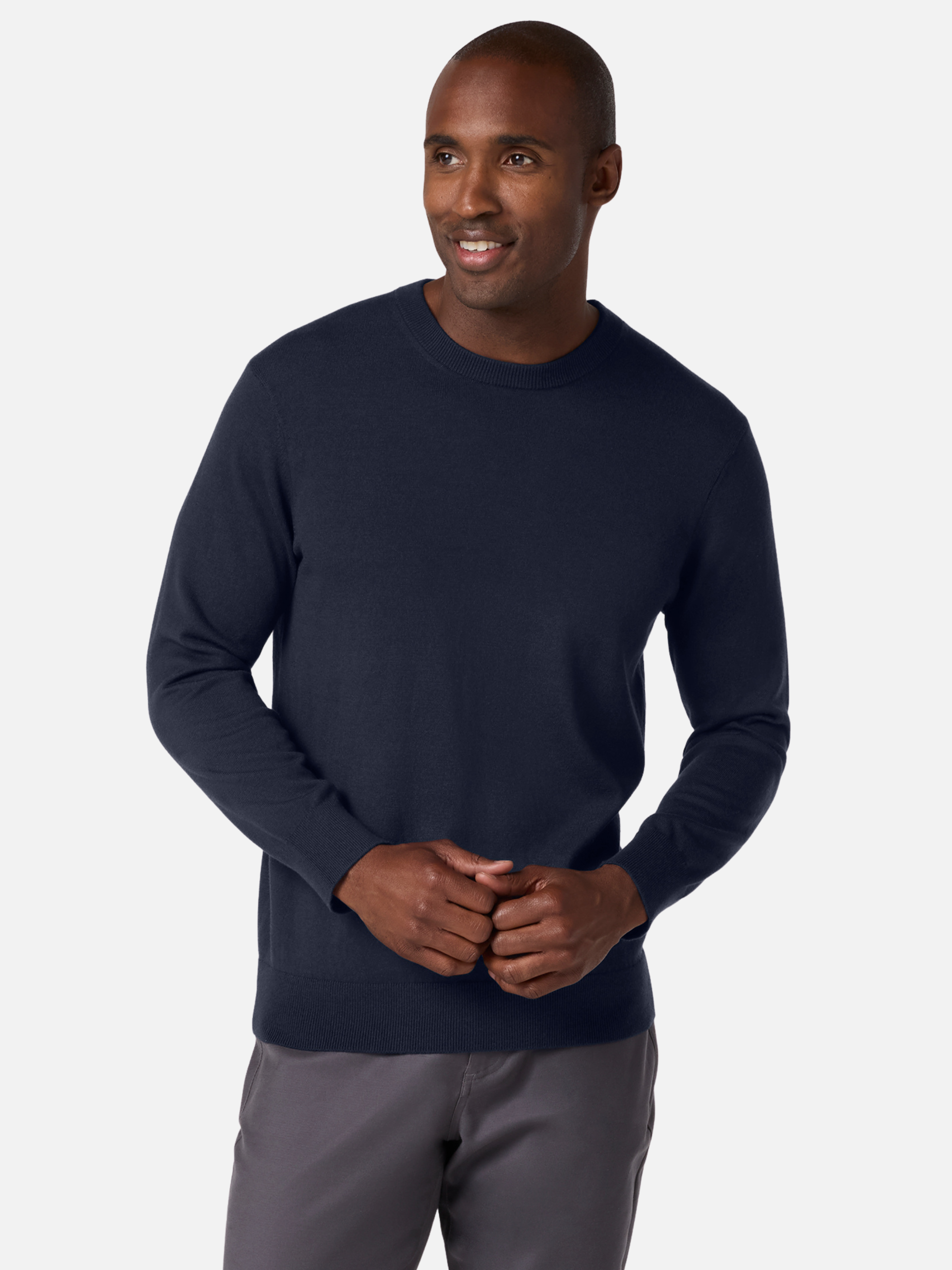 Mizzen + Main Heritage Crewneck Sweater Merino Wool Navy Blue Men’s Fall Winter LS Long Sleeve Tops for Men Athens GA Georgia Kempt Menswear Store Near Me
