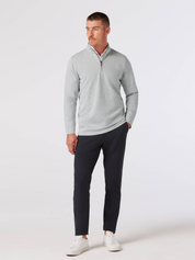 Mizzen + Main KPI Quarter Zip Cool Gray Heather Light Men’s Outerwear Top for Men Athens GA Georgia Kempt Menswear Store Near Me