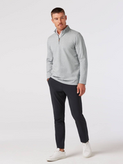 Mizzen + Main KPI Quarter Zip Cool Gray Heather Light Men’s Outerwear Top for Men Athens GA Georgia Kempt Menswear Store Near Me