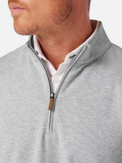 Mizzen + Main KPI Quarter Zip Cool Gray Heather Light Men’s Outerwear Top for Men Athens GA Georgia Kempt Menswear Store Near Me