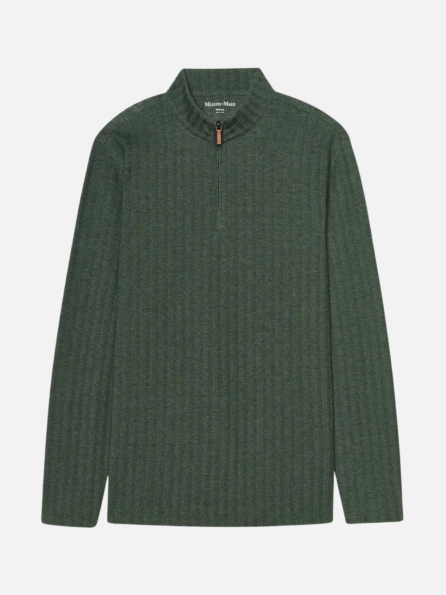 Mizzen + Main KPI Quarter Zip - Spruce Herringbone – Kempt Mizzen + Main KPI Quarter Zip - Spruce Herringbone – Kempt