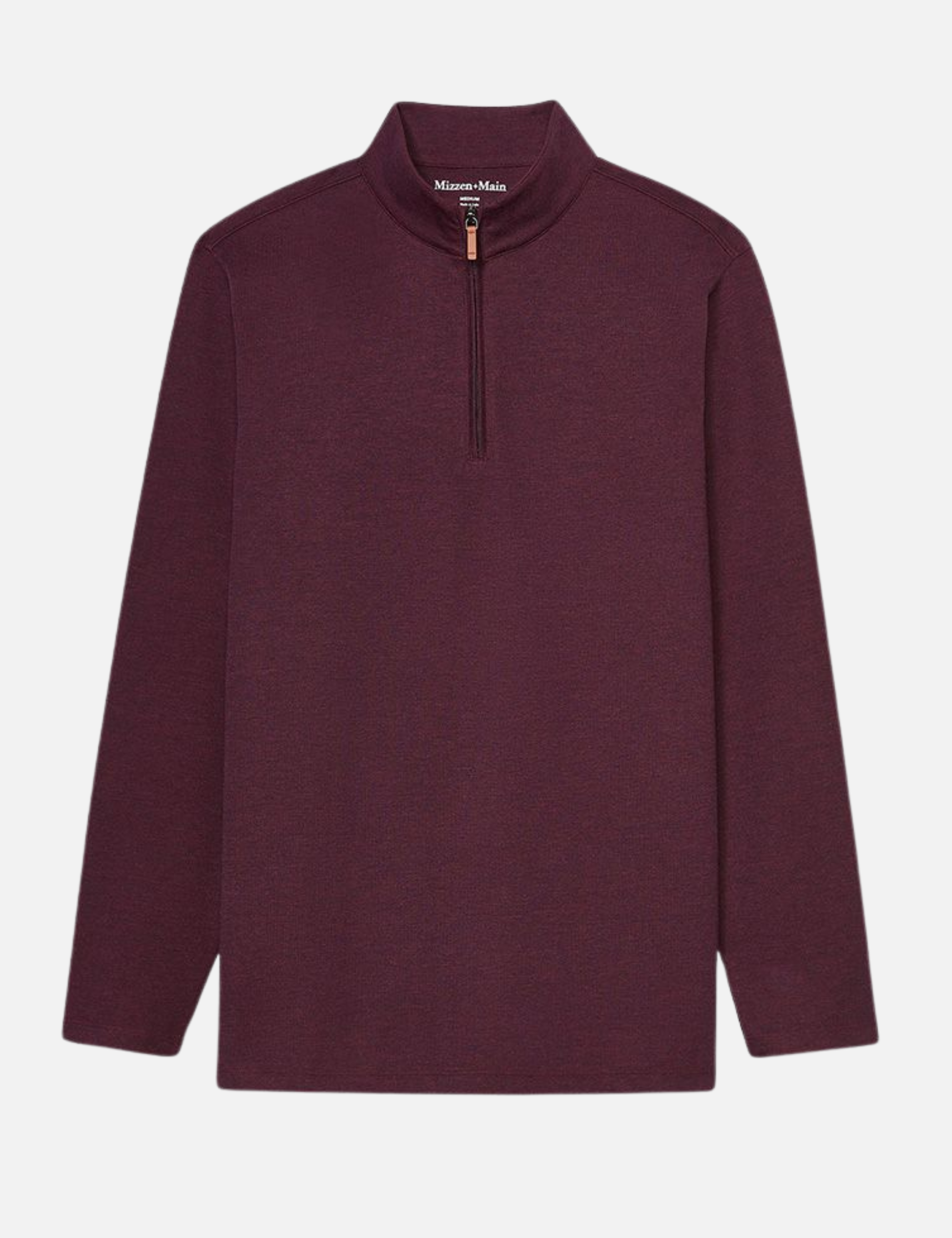 Mizzen + Main KPI Quarter Zip Men’s Jacket Wine Heather Red Comfortable Light Outerwear Athens GA Georgia Kempt Menswear Store Near Me