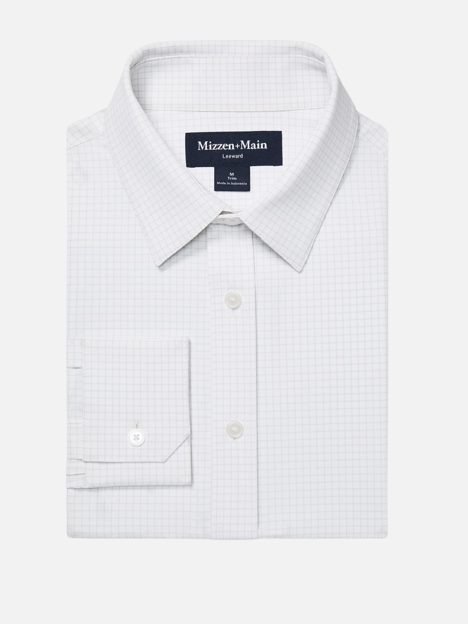 Mizzen + Main Leeward Formal LS Button Down Men’s Dress Shirt Aluminum Bennett Check Pattern Athens Kempt Menswear Store 