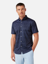 Mizzen + Main Halyard SS Dress Shirt Short Sleeve Men’s Tops for Men Coastal Fjord Coffee Leaves Blue Dark Navy Floral Pattern Athens GA Georgia Kempt Menswear Store Near Me