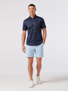 Mizzen + Main Halyard SS Dress Shirt Short Sleeve Men’s Tops for Men Coastal Fjord Coffee Leaves Blue Dark Navy Floral Pattern Athens GA Georgia Kempt Menswear Store Near Me