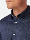 Mizzen + Main Halyard SS Dress Shirt Short Sleeve Men’s Tops for Men Coastal Fjord Coffee Leaves Blue Dark Navy Floral Pattern Athens GA Georgia Kempt Menswear Store Near Me
