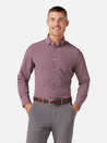 Mizzen + Main Leeward LS Long Sleeve Dress Shirt for Men Button Up Garnet Red Gingham Pattern Athens GA Georgia Kempt Menswear Store Near Me